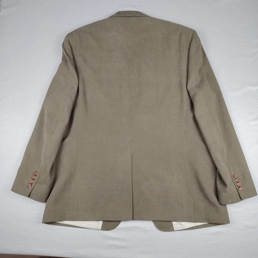 Lauren Ralph Lauren Sport Coat Men's 44R Taupe Faux Suede Blazer Preppy